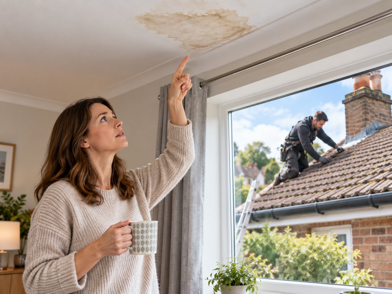 A roof inspection to trace where water is entering the property