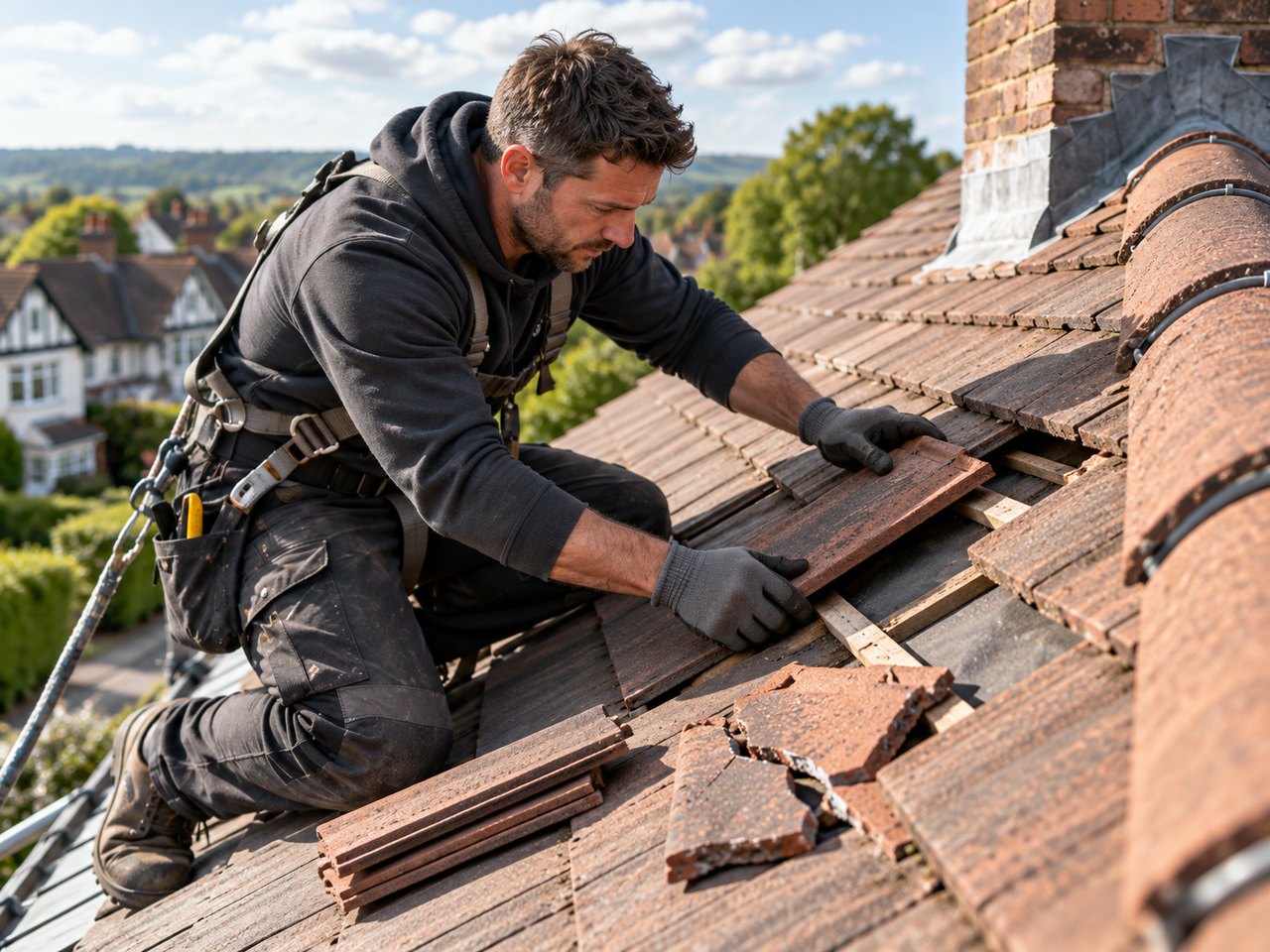 Roof repair and inspection work
