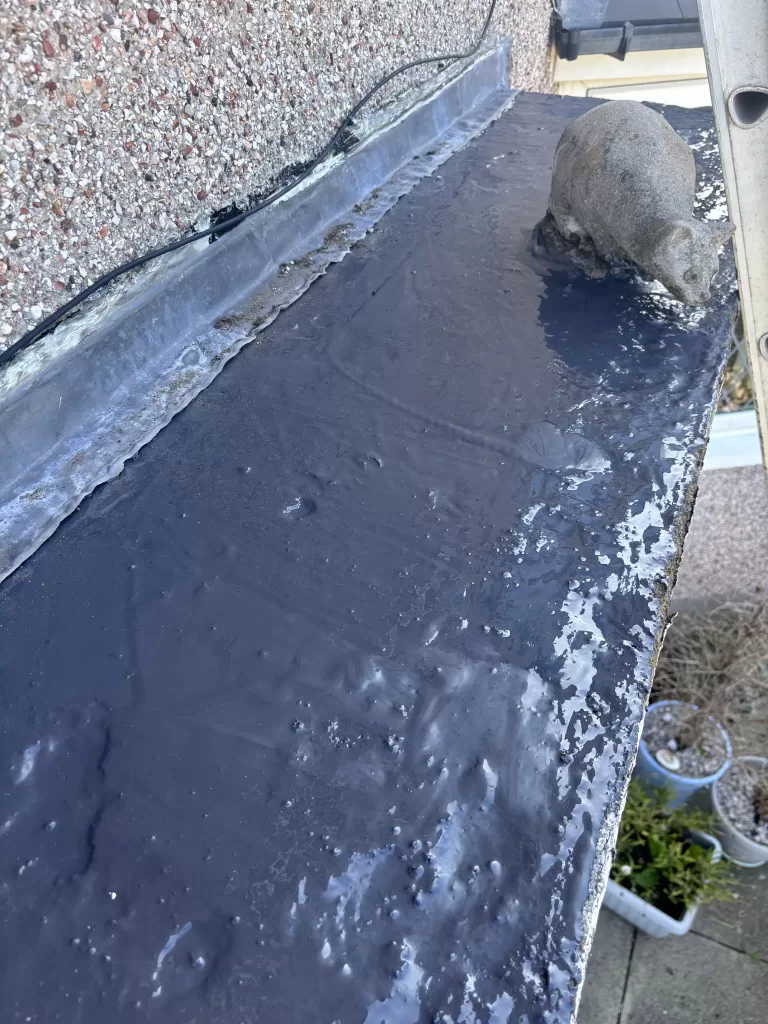 porch flat roof repaired in morecambe with hpx rubber liquid